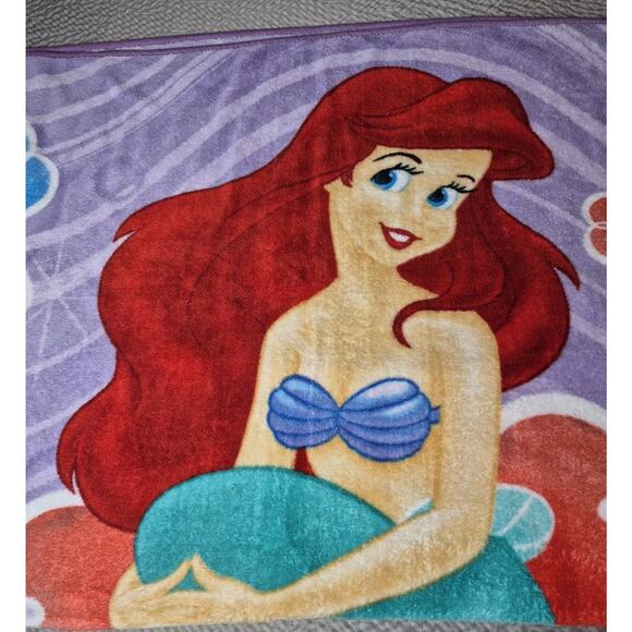 Disney Princess Little Mermaid Fleece Throw Blanket 46"x60" Ariel, Sebastian - Picture 2 of 8